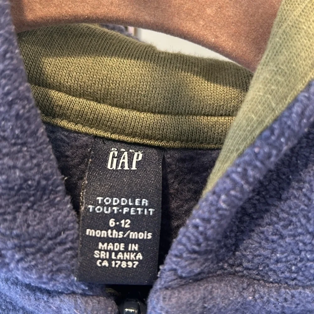🍻🛒🇪🇸🐠Gap fleece hoodie full zip pockets blue burgundy green 6-12 months BUDGET